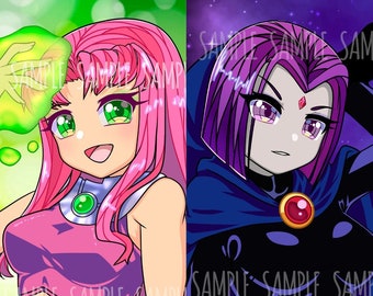Print | Raven Starfire Teen Titans | Lámina