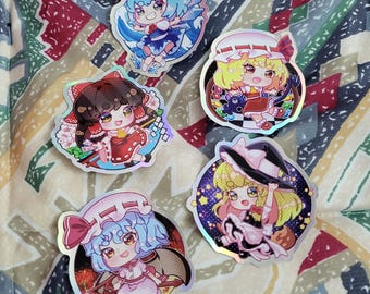 Pegatinas Touhou Reimu, Marisa, Remilia, Flandre et Cirno
