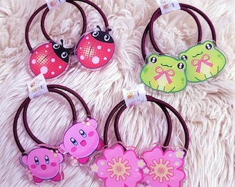 Coletero para el cabello elástico rana, marquita, sakura y Kirby