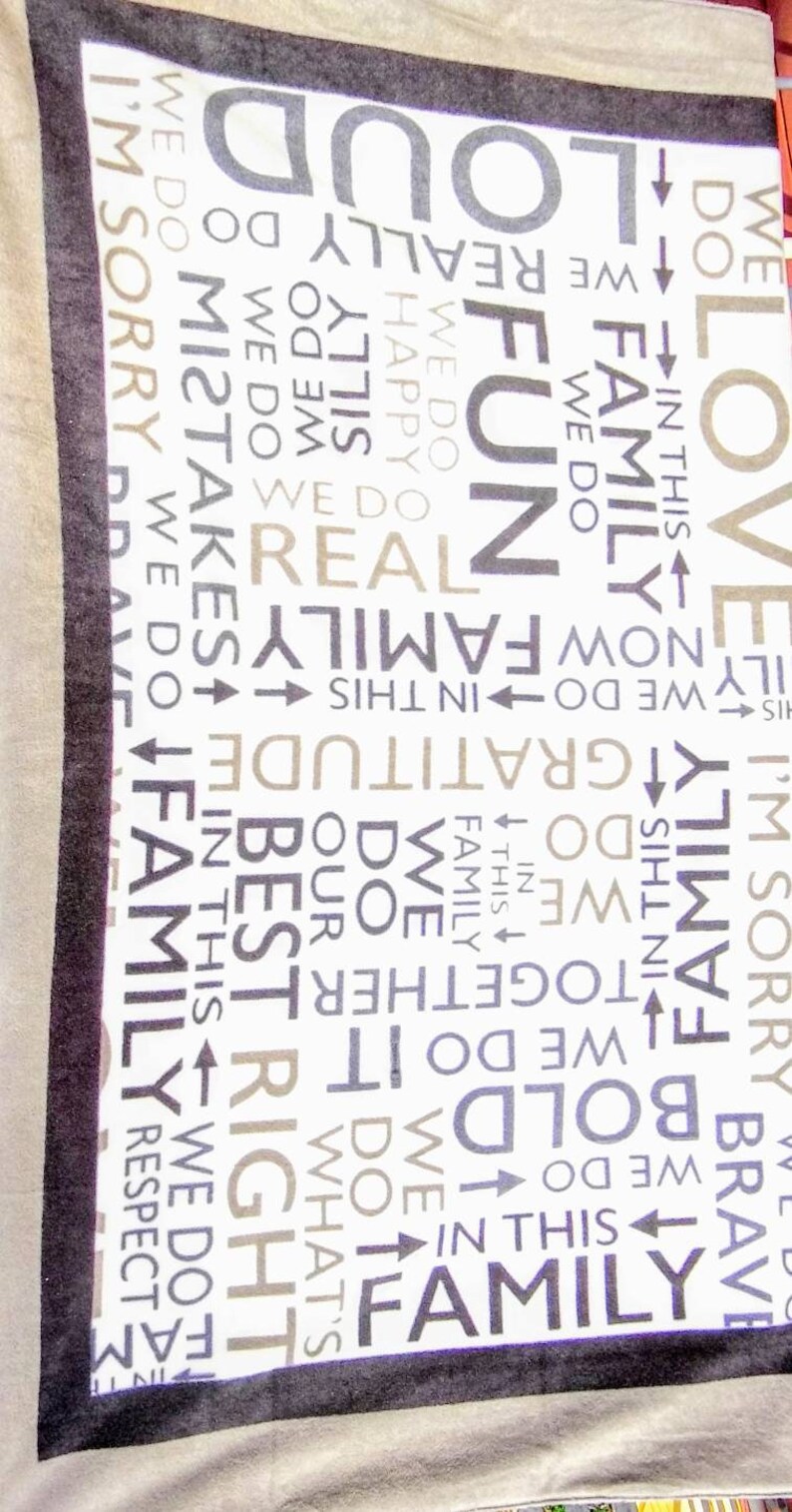 Family Quotes Love Blanket 60 x 72 Reversible Etsy