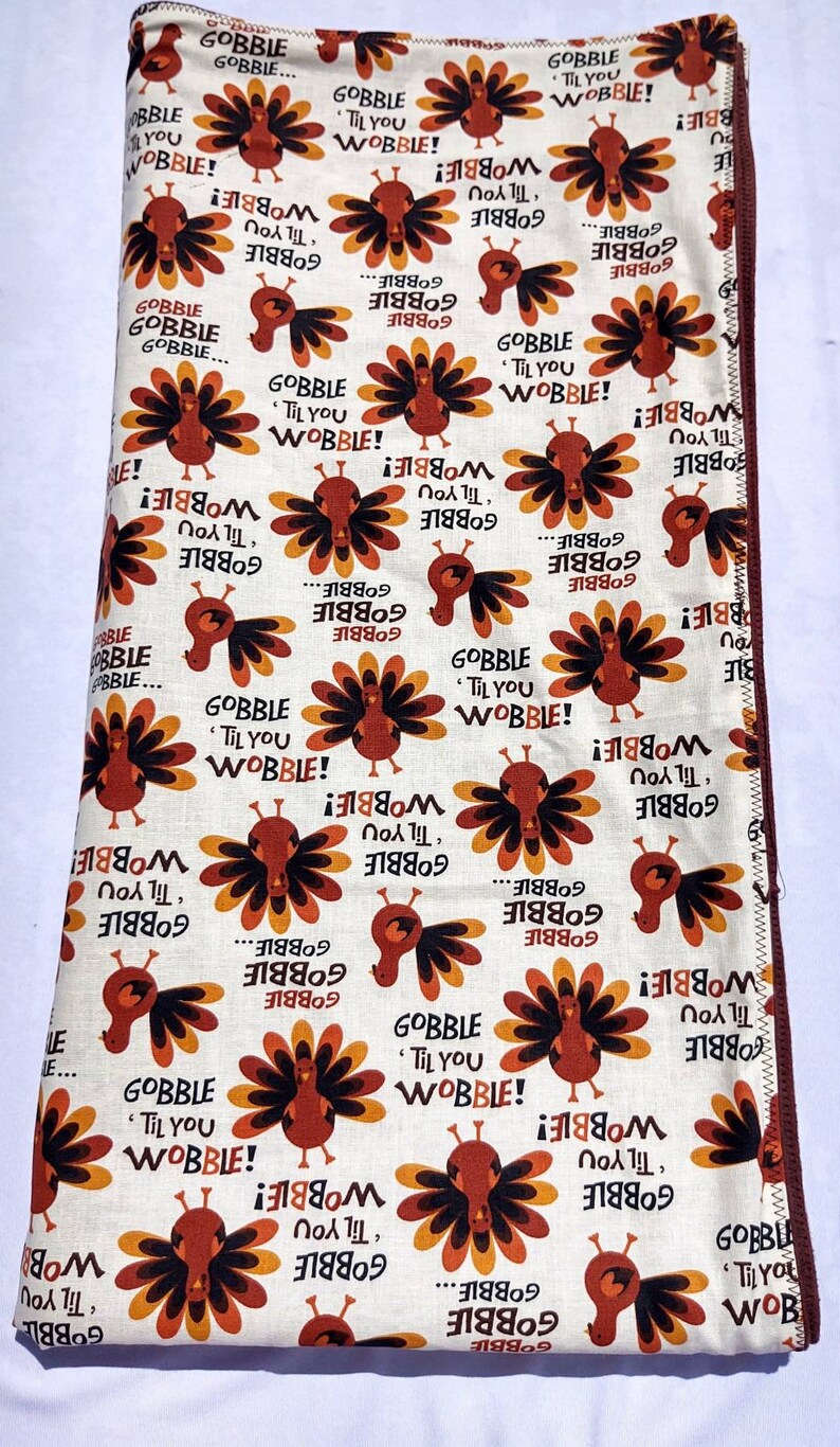 Thanksgiving Turkey Blanket 40 x 40 Reversible Etsy