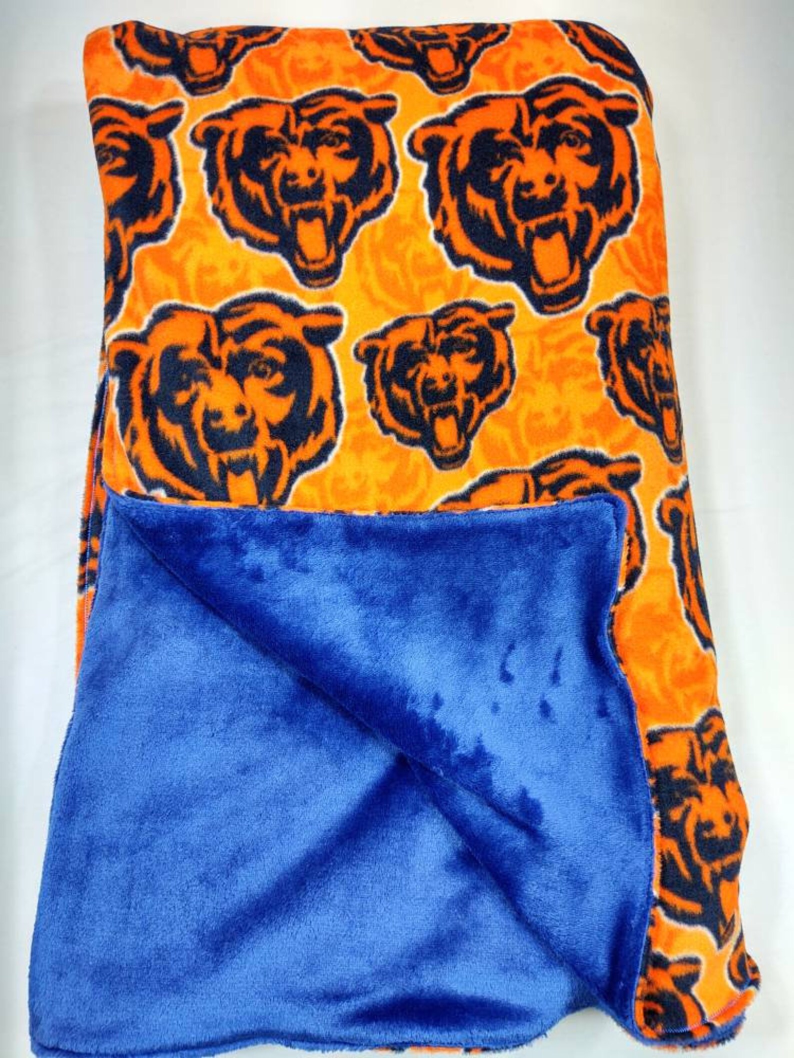 Chicago Bears Blanket 50 x 60 reversible Fleece w Etsy