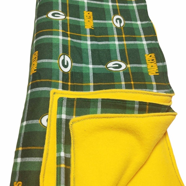 Green Bay Packers Blanket|40 x 40 Reversible Flannel/Fleece| Green Bay Packers Kids,  toddler, stroller blanket| Green Bay Sports Blanket