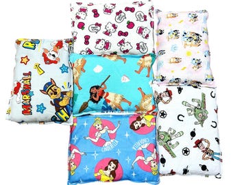 Boo Boo rijstzak | 8" (warm of koud verpakt in de magnetron) | Katoen en rijst | Comfortpakket kinderen | Kies patroon | Handgemaakt