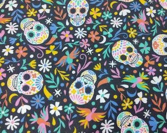 Minky Sugar Skull blanket, Halloween blanket, Day of Dead. 36&quot;*60&quot; Flannel Print with Minky backing. Couch, chair, office chair, wheelchair