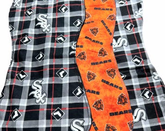Chicago Sports Spucktuch 2er Set | Baseball oder Football-Thema | Flanell & Minky Spucktücher | Baby Geschenk | Versandfertig