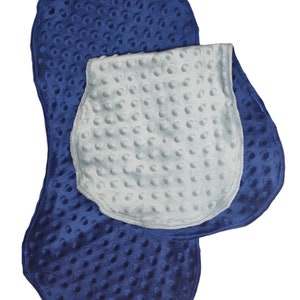 Minky Burp Cloth Set of 2 | Navy & Gray Dot Minky | Reversible | Ultra Soft Baby Burping Rags | Baby Girl Shower Gift | Handmade
