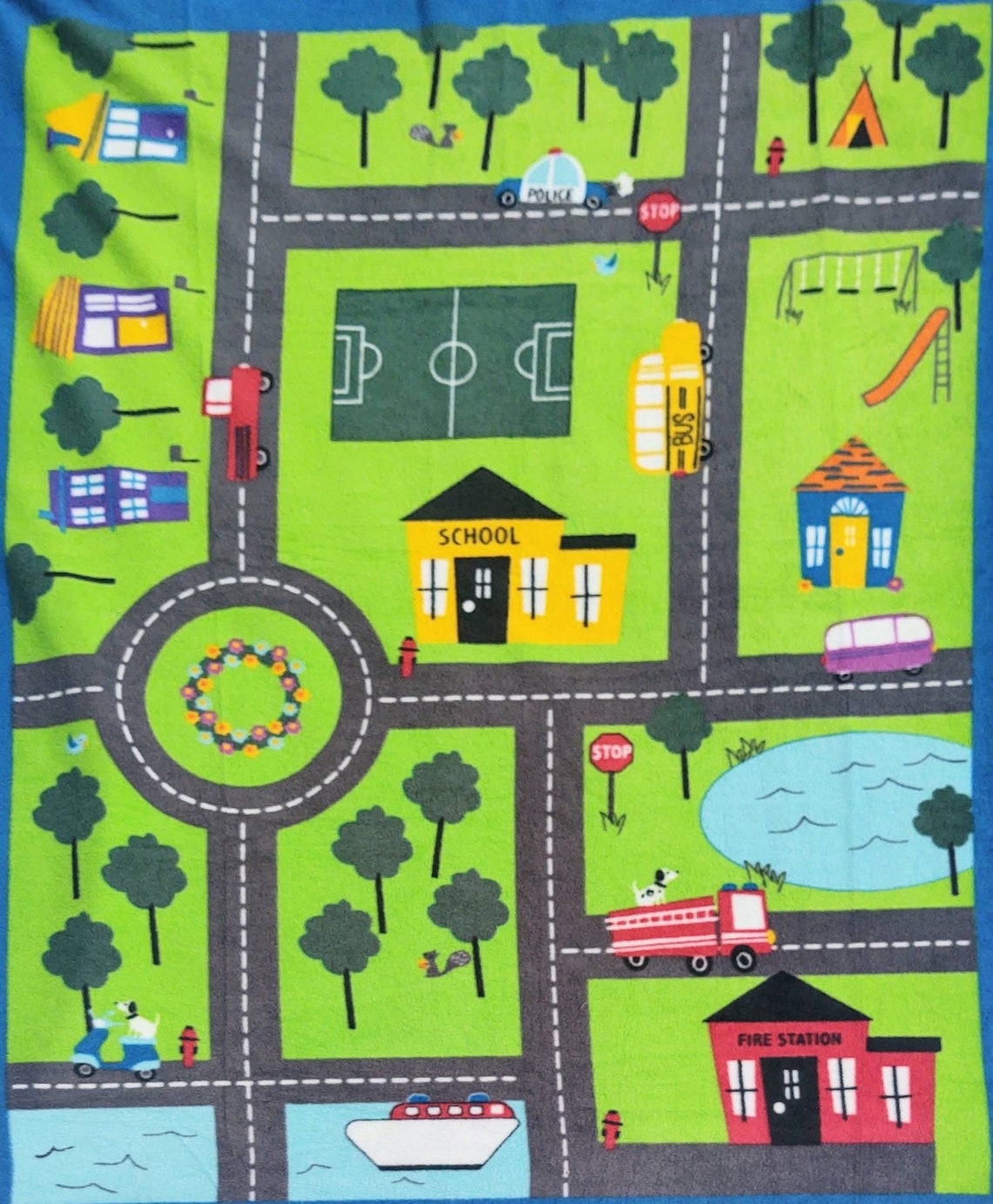 City Map Blanket Interactive Fleece Town Roads Blanket Etsy