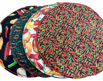 Calentador de tortillas para microondas: reversible, 100 % algodón, 6 diseños divertidos. Bolsa para tortillas. Regalo de cocina hecho a mano para el hogar, el trabajo o la residencia.