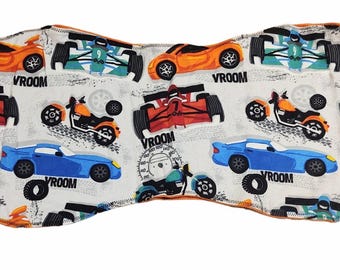 Race Car Baby Burp Cloth Set | Contoured Flannel, Reversible