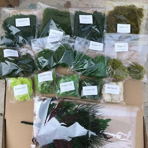 Prefleur DIY Crafts Assorted Moss Kit Mixed Preserved Stabilized Moss Pillow Cushion Natural Green Real Decoration