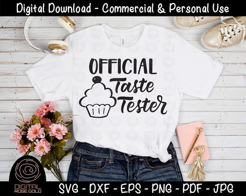 Official Taste Tester Funny Kids SVG, Cooking Baking svg, Cupcakes Kitchen svg eps dxf, Personal and Commercial Use SVG Digital Cut Files image 2