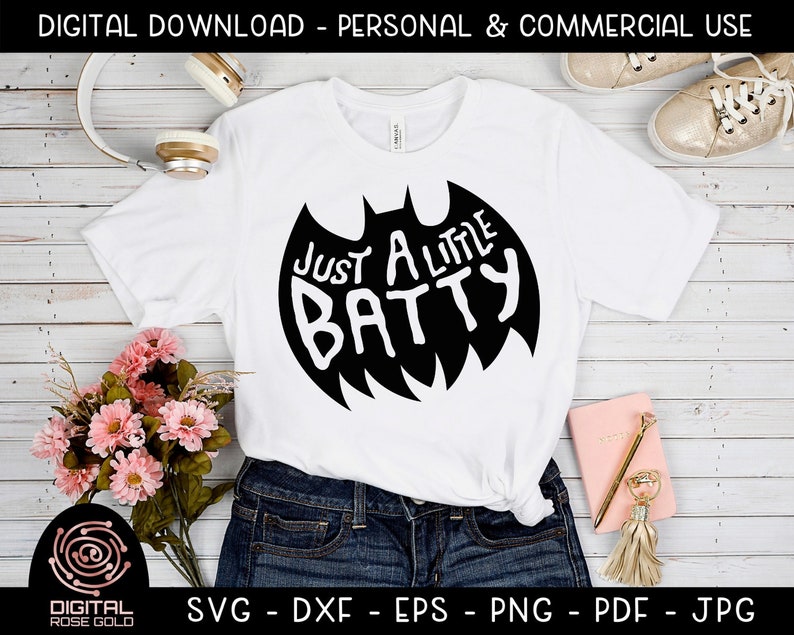 Just A Little Batty Funy Fall SVG, Halloween SVG, Scary Costumes Bat Design, Kids Halloween Shirt, Funny Holiday Party, Digital Cut File image 2