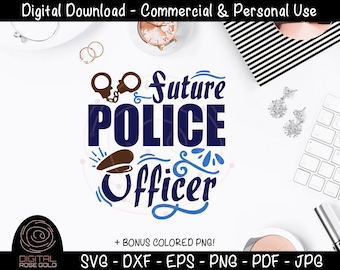 Future Police Officer - Police SVG, Thin Blue Line SVG, Son Daughter of Policeman Policewoman, Law Enforcement Fire Department 911 SVG File