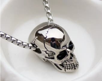 Best Seller, Stainless Steele Skull necklace, Silver Skull, Gift for Him,Birthday Gift,Skull Jewelry, Top Seller