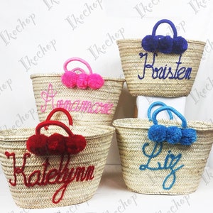 Straw bags Wedding guest gift Personalized monogram bag basket, bridal shower bags, customized straw bags, custom beach bag, straw tote