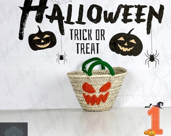 Boo! Personalized Halloween Basket Trick or Treat Bag, Pumpkin Bag, Halloween Bucket, Candy Tote, Monogram Basket, Halloween Gifts for Kids