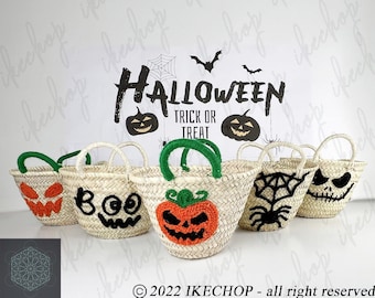 50% Off PERSONALIZED HALLOWEEN PUMPKIN Basket Trick or Treat bag, Halloween Bucket, Candy Tote, Monogram Basket, Halloween Gifts for Kids