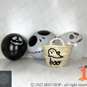 Halloween costume straw totes bag, Pumpkin Bag, Halloween Bucket, Candy Tote, Monogram Basket, Halloween Gifts for Kids