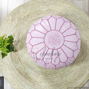 40% OFF Pink Pouf, Moroccan pouf, Berber pouf, ottoman pouf, Moroccan ottoman leather pouf