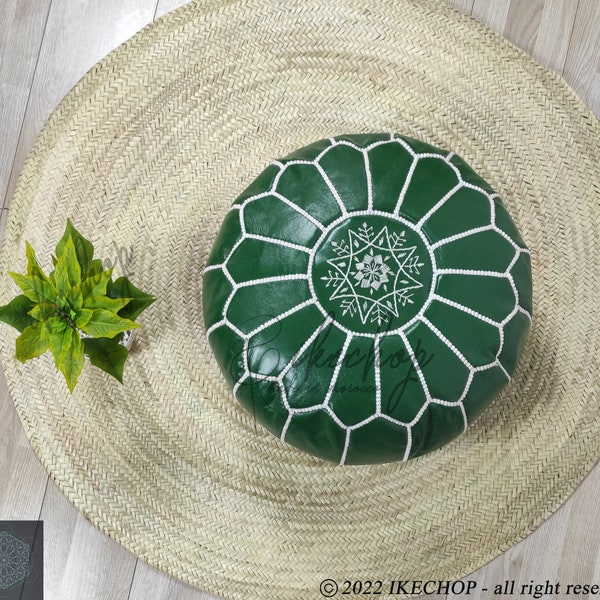 40% OFF Green Pouf, pouf marocain, pouf berbère, pouf ottoman, pouf en cuir ottoman marocain