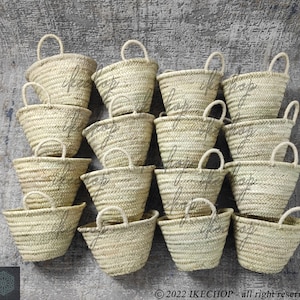 50% Off NATURAL STRAW BASKET, small rose basket, Gift straw basket, Empty Strawbaskets, Handwoven from palm leafs