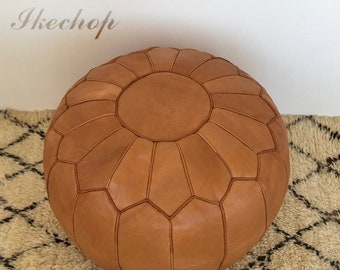 leather Pouf, Moroccan pouf, Berber pouf, ottoman pouf, Moroccan ottoman leather pouf