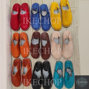 50%OFF Handcrafted Moroccan Leather Babouche Slippers, Sheepskin Comfort, Men&#39;s and Women&#39;s Sizes