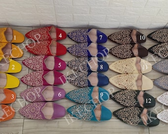 50% de descuento en babuchas tradicionales marroquíes básicas: auténticas zapatillas de piel de oveja para mujer.