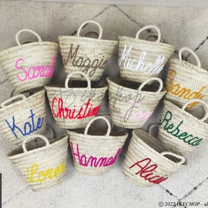 50% Off PERSONALIZED BASKET,bridal shower bags,customized straw bags,custom beach bag,straw tote,embroidered bags image 4