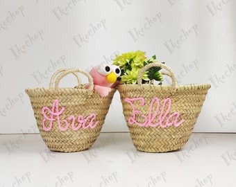 50% Off PERSONALIZED BASKET,bridal shower bags,customized straw bags,custom beach bag,straw tote,embroidered bags