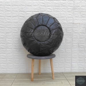 Unique Home Gift: 40% off Moroccan Leather Pouf - Enhance your Decor with Bohemian Style