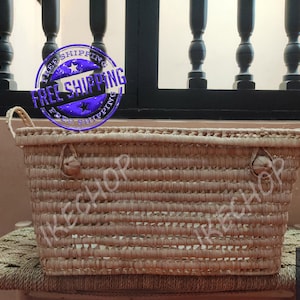 50%OFF Wicker Storage Trunk, Palm Leaf Storage Chest, storage organization, laundry basket, handmade basket.
