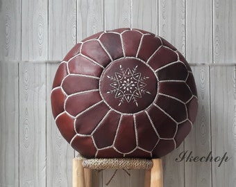 40% Rabatt auf marokkanischen Leder Pouf - Verschönern Sie Ihr Dekor mit Boho Style