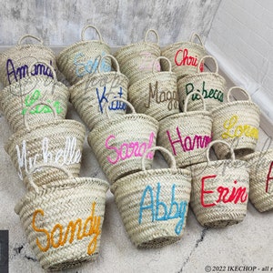 50% Off PERSONALIZED BASKET,bridal shower bags,customized straw bags,custom beach bag,straw tote,embroidered bags