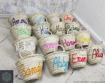 50% Off PERSONALIZED BASKET,bridal shower bags,customized straw bags,custom beach bag,straw tote,embroidered bags