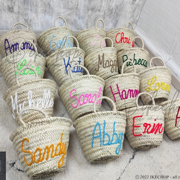 50% Off PERSONALIZED BASKET,bridal shower bags,customized straw bags,custom beach bag,straw tote,embroidered bags