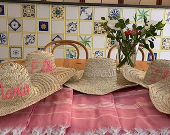 50% OFF Moroccan bachelorette hat, personalized straw hats for women, personalized straw moroccan