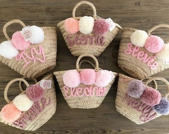 50% Off PERSONALIZED BASKET,bridal shower bags,customized straw bags,custom beach bag,straw tote,embroidered bags