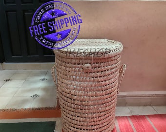 40%OFF Wicker Storage Trunk, Palm Leaf Storage Chest, storage organization, laundry basket, handmade basket.