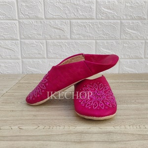 HANDMADE Moroccan Babouche Slippers for Women - Soft Organic Leather Mules