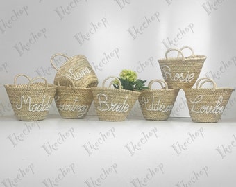 50% Off! Personalized Straw Bag, Custom Tote Bag, Monogram Basket, Gift for Her, Flower Girl Proposal