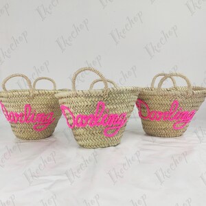 50% Off! PERSONALIZED STRAW BAG, Custom Tote Bag, Monogram Basket, Gift for Her, Flower Girl Proposal