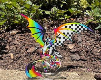 Acrylic Furry Standee Rainbow Sparkledog