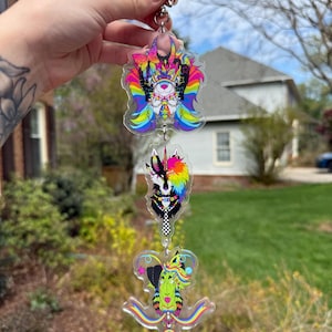 Dangle Connected Parts Sparkledog Furry Keychain