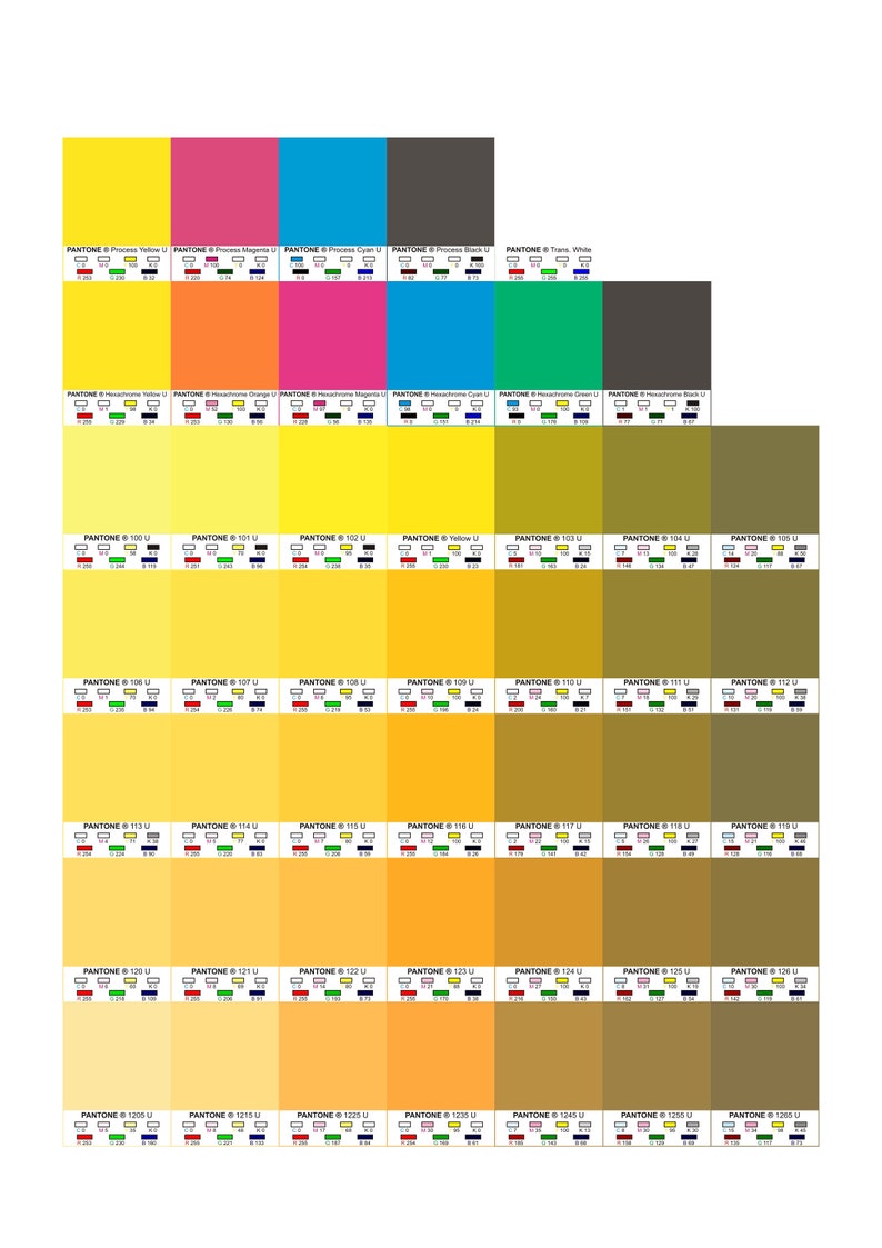 Pantone Solid Uncoated Colors Etsy