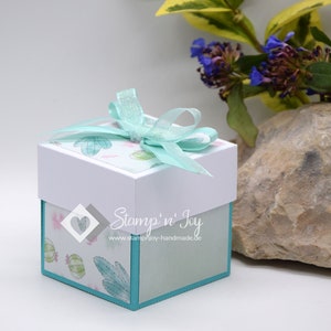 Explosionsbox Geburtstag | Geldgeschenk | Koffer | Motiv: Kaktus Reise | mintgrün | Art. Nr. 02021307 20 50 70 80 40 60 30