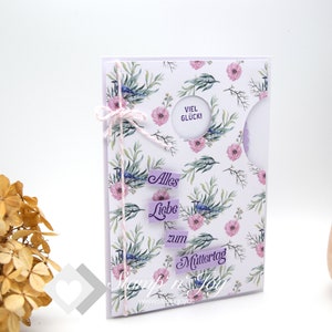 Karte Muttertag | Motiv: Drehscheibe Blüten Blumen | pastell rosa lila lavendel | Art. Nr. 06001001