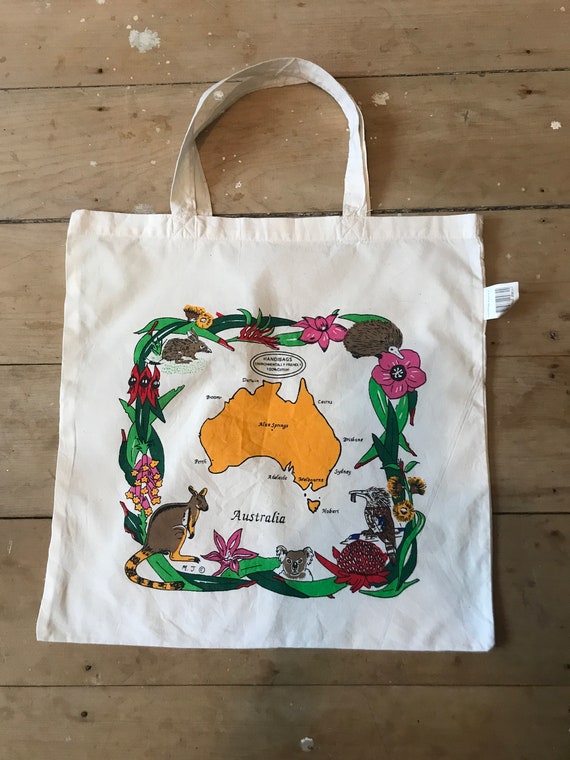 Cotton Tote Bag With Australian Theme Etsy