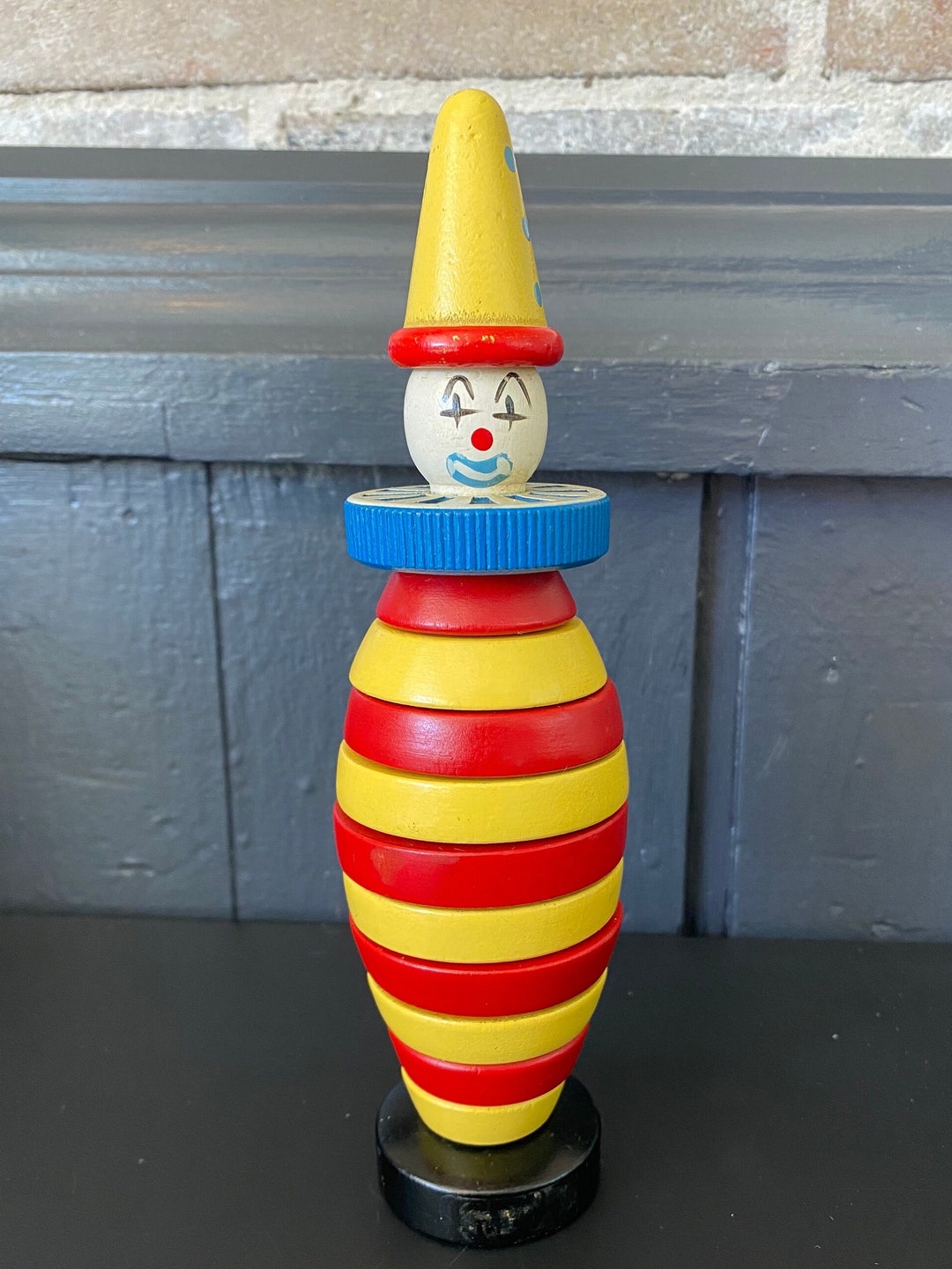Wooden Brio Stackable Clown 1958 Etsy